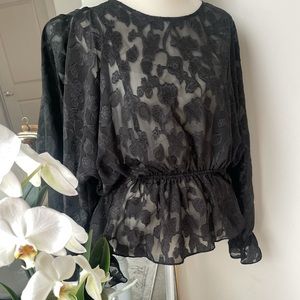 Express sheer black blouse